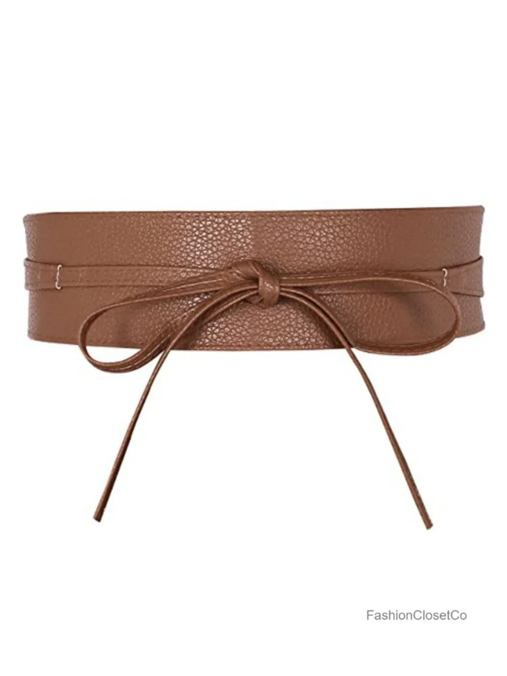 Women PU Leather Obi Belt Self Tie Wrap Cinch Waistband Bowknot Wrap Belt for